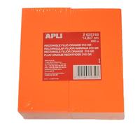 Apli 625749-200 rectangles en carton fluo pour soldes - 1 face orange fluo - Non Effaçable -148 x 70mm, 310 g.