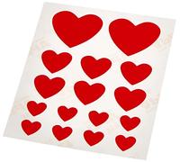 APLI 650 - Pochette de 3 feuilles de stickers cœur rouge