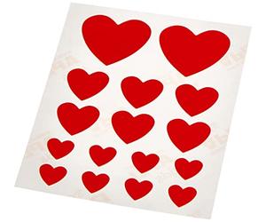 Apli 650 - Pochette de 3 Feuilles de Stickers cœur Rouge