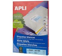 Apli 707611 - Pack de 100 étiquettes Blanches pour Imprimante 99.1X93.1