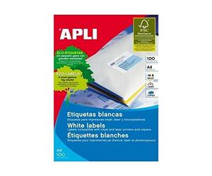 Apli 707646 - Pack de 100 étiquettes Blanches pour Imprimante 199.6X144.5