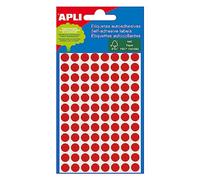 Apli 8 mm de diamètre-Mini étiquettes-Rouge Lot de 288)