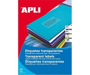 Apli 809741 Blister Pack de 20 Feuilles d'Etiquettes polyester