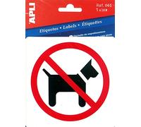 Lot de 10 Picto "Interdit aux chiens" adhésif 114 x 114 mm