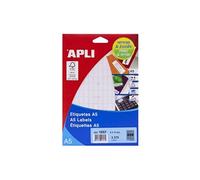 APLI - Adhésif permanent - blanc - 8 x 12 mm 3375 étiquette(s) (15 feuille(s) x 225 dossier avec eurohole - étiquettes