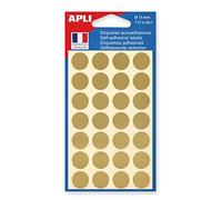 APLI-AGIPA 100602 Pastille Adhésive 15mm Pochette Lot de 112 Doré
