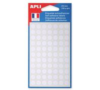 Lot de 5 Etui de 539 pastilles adhésives blanches, diam. 8 mm (7 feuilles/cdt)