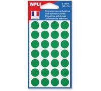Disques adhesifs 15mm vert - sac de 168