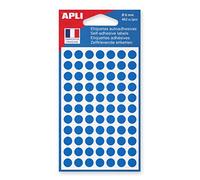 APLI Pastilles adhésives Gommettes de signalisation Rondes 8 mm Sachet 462 Bleu