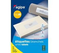 Apli-Agipa - Adhésif Permanent - Blanc - 63.5 X 46.6 Mm 450 Étiquette(S) (25 Feuille(S) X 18 Étiquettes