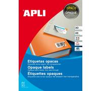 APLI-Agipa - Adhésif permanent - blanc opaque - 70 x 37 mm 480 étiquette(s) (20 feuille(s) x 24) étiquettes