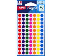 LOT DE 3 Etuis de 385 pastilles adhésives coloris assortis diamètre 8 mm