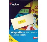 Apli-Agipa - Adhésif Permanent - Jaune - A4 (210 X 297 Mm) (100 Feuille(S) Étiquettes