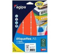 APLI-Agipa - Adhésif permanent - rouge - 24 x 33.5 mm 320 étiquette(s) (10 feuille(s) x 32 étiquettes G
