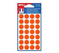 APLI Pastilles adhésives Ø 15 mm - 111845 - Pochette de 168 - Orange
