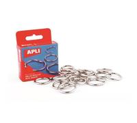 APLI Anneau en métal ouvrable 000451 – 20 mm, lot de 20, argent