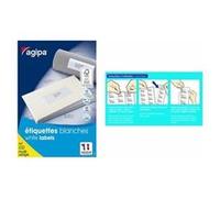 APLI-Agipa Etiquettes - Adhésif permanent - blanc - 42.4 x 105 mm 1400 étiquette(s) (100 feuille(s) x 14 étiquettes Blanc G