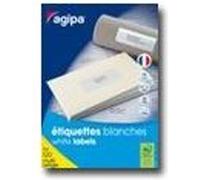 APLI Étiquettes AGIPA 70 x 31 mm – 2700 étiquettes adhésives permanentes, coin droit, blanc