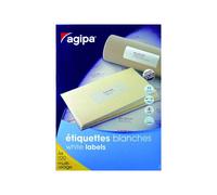 Apli-Agipa Etiquettes - Adhésif Permanent - Blanc - A4 (210 X 297 Mm) 100 Étiquette(S) (100 Feuille(S) X 1 Étiquettes