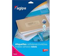 Apli-Agipa - Étiquettes Adhésives Permanentes - Transparent - A4 (210 X 297 Mm) 20 Étiquette(S) ( 20 Feuille(S) X 1 )