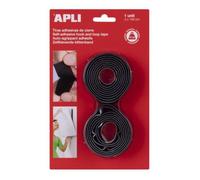 Apli Agipa - Fermeture scratch adhésive noir 2 pièces