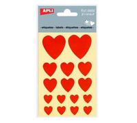 APLI - Gommettes métallisées - Coeur - Rouge - X 48