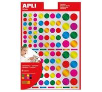 Generique – Gommettes Apli Kids 13529 – 624 pastilles métallisées rondes, 6 feuilles