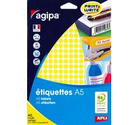Apli-Agipa Lot De 3 Etuis A5 ( 10f ) De 2940 Pastilles Gommettes Rondes 8 Mm Jaune