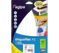 APLI Étui d'étiquettes A5 – 160 étiquettes blanches 100 x 24 mm