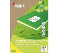APLI-Agipa - Papier recyclé - mat - adhésif permanent en acrylique - blanc - 70 x 35 mm 2400 étiquette(s) (100 feuille(s) x 24 boîte - étiquettes
