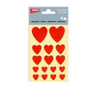 Apli-Agipa Pochette 3 Feuilles 84 X 114 Mm 48 Stickers Coeurs Rouge