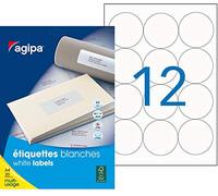 Apli Agipa - Pochette Étiquettes Rondes Adhésives Blanches Multi-Usages - 63.5 mm- Certifié FSC - 300 Étiquettes