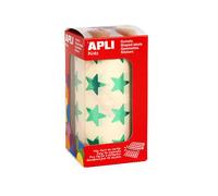 Apli Kids Gommettes 12054 – Rouleau de 1 416 étoiles vert métallisé