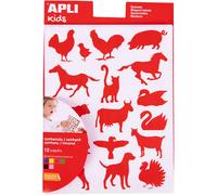 Generique – Gommettes permanentes Animaux de la ferme – 204 gommettes – 12 feuilles – 6 couleurs