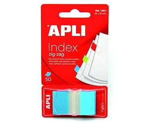 APLI Blister dévidoir de 50 index zig-zag 25 x 45 mm