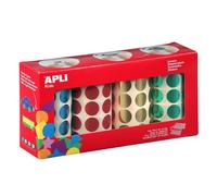 Apli Boîte De 4 Rouleaux De Gommettes Rondes Ø 20 Mm Couleurs Métallisées