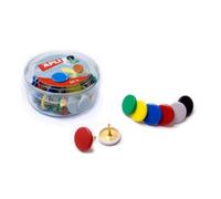 Boite De 50 Punaises À Têtes Plates - Couleurs Assorties - Diamètre 10 Mm