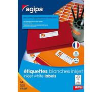 APLI Bte 1400 étiquette 99,1x38,1 mm (14 x 100F A4) Jet d'encre Coin Rond Permanent Blanc