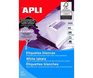 APLI Bte 500 F A4 4000 étiquettes Multi-usages Permanent 105 x 74 mm Blanc