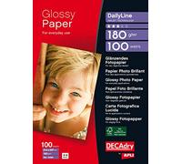 Apli DailyLine Pack de 100 Feuilles de papier photo A4 180 g Brillant