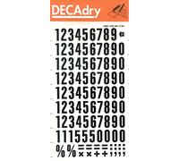 Apli DD71F - Chiffres transfert noirs 15 mm - 105 caractères