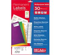 Apli DECAdry Pochette de 120 Etiquettes multi-usage 105 x 148,5 mm Blanc