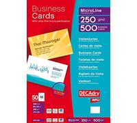 APLI Pochette DECAdry 500 cartes de visite micro-perforées 85 x 54 mm 250 g Blanc