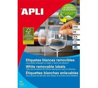 Apli - étiquettes blanches détachables ft 38 x 21,2 mm (l x h), 6 500 pcs, 65 par feuille (3052)