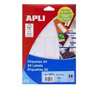 APLI Etiquettes blanches imprimables 26x54mm 71y18