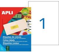 APLI Étiquettes d'adresse 210 x 297 mm vert fluo 100 étiquettes