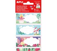 APLI Étiquettes en hêtre "Princesse" 36 x 81 mm 3 feuilles à 3 étiquettes