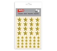 APLI Gommettes étoiles métallisées Ø12 et 20 mm – 120 pièces – Or