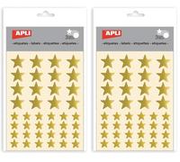 APLI Etui 120 Gommettes Métallisées Etoile (3F 11,5X15 cm) Or (Lot de 2)