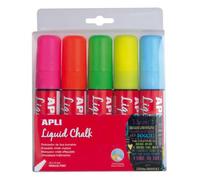 Apli Etui De 5 Marqueurs Craie Liquide Effaçable Pte Biseau